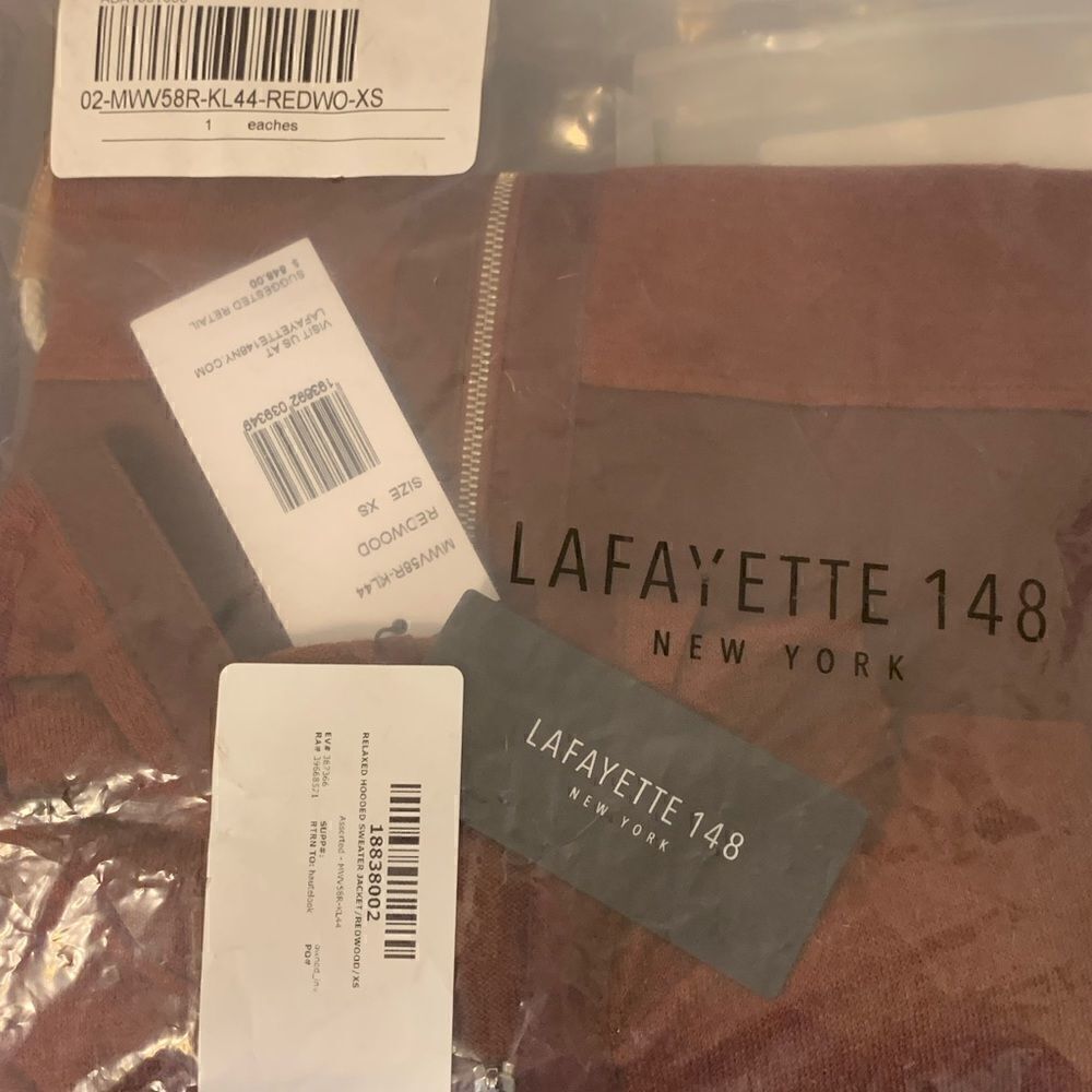 Lafayette 148 New York Women’s relaxed hooded blend linen sweater jacket XS NWT - Picture 9 of 10